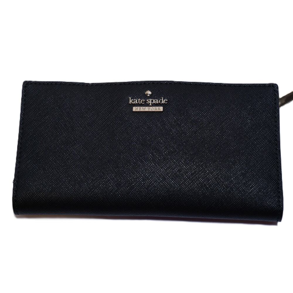 Kate Spade New York Cameron Street Stacy Large Leather Bifold Wallet Black